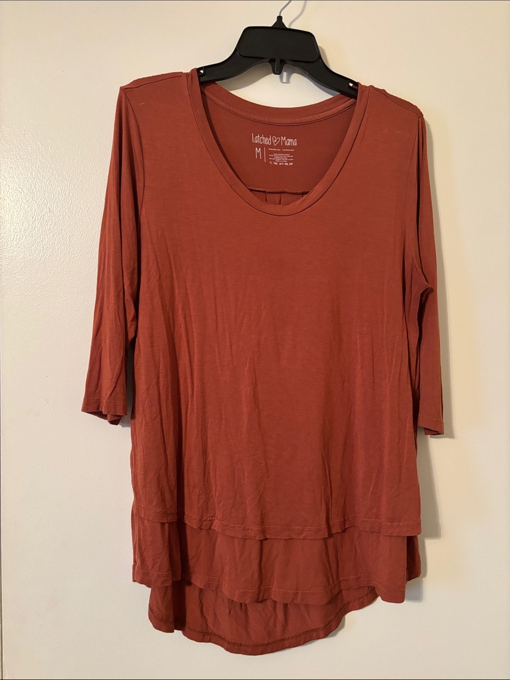 Latched Mama Rust Layered Scoop Neck Nursing Tunic